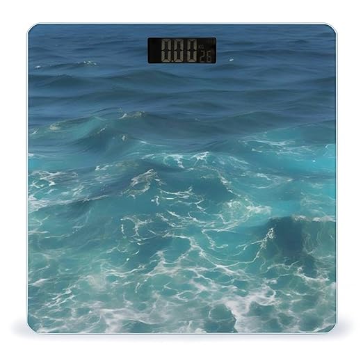 The Deep Blue Sea Weight Scale Digital Electronic Scales Bathroom Scale Larg LCD Backlight Display High Precision MeasurementsTempered Glass