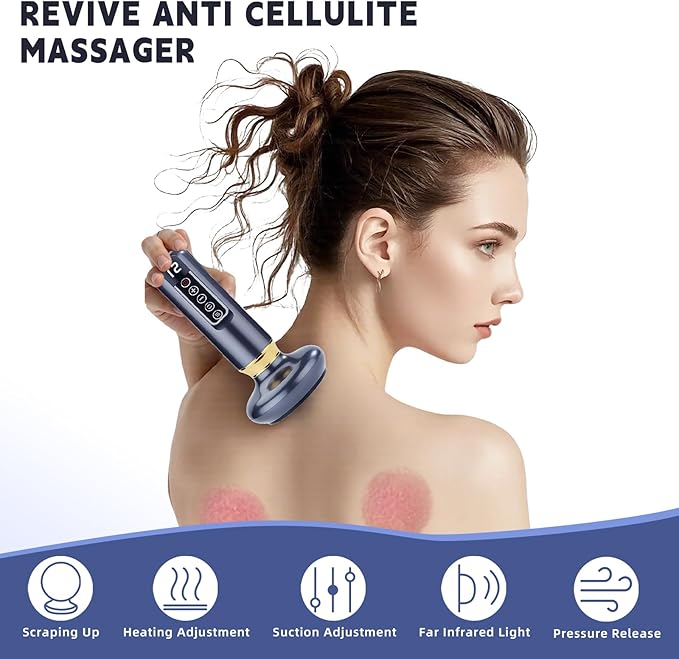 cc&ampdd outdoors Electric Handheld Cellulite Massager -12 Adjustable Suction Modes for Anti-Cellulites Massage Therapy (Grey)