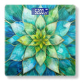 Digital Scale for Body Weight Highly Precision Bathroom Weight Scale 400 lbs with Backlit Display Personalized Scale for Home-Beautiful Watercolor Painting of Turquoise and Green Flower