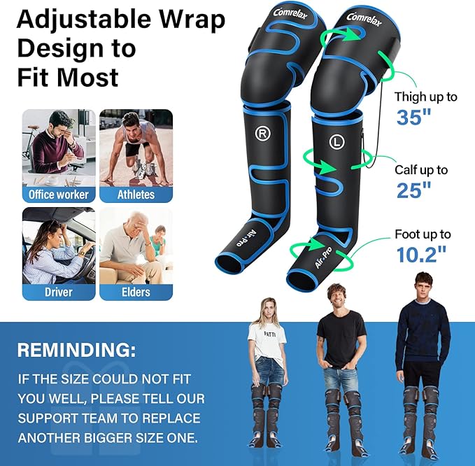 FSA Eligible HSA Approved Air Compression Leg Massager for Circulation and Recovery Full Leg Massager with Cold Therapies 3 Modes 3 Intensities Sequential Compression Device for Pain Relief