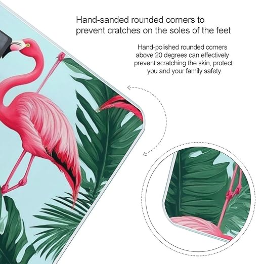 Digital Bathroom Weighing Scale Energy Saving Scale Smart Scale for Body Weight Green Tropical Palm Banana Leaves Lovely Exotic Bird Pink Flamingo