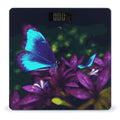 Blue Purple Flower Butterfly Bathroom ScaleHighly Accurate Digital Weighing Machine for People Bright LED Display Weight Scale for The Aldult Home Use