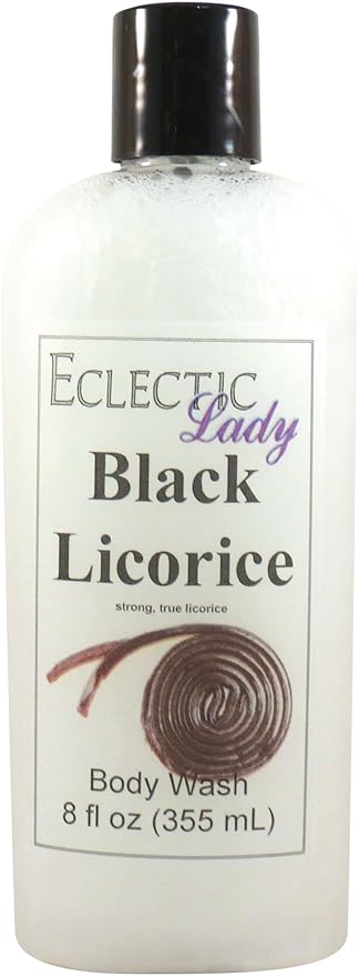 Eclectic Lady Liquid Pearl Body Wash - Black Licorice Scent 3-in-1 Use For Bubble Bath Hand Soap &amp Body Wash Phthalate-Free Black Licorice Fragrance Handcrafted in USA (8 oz)