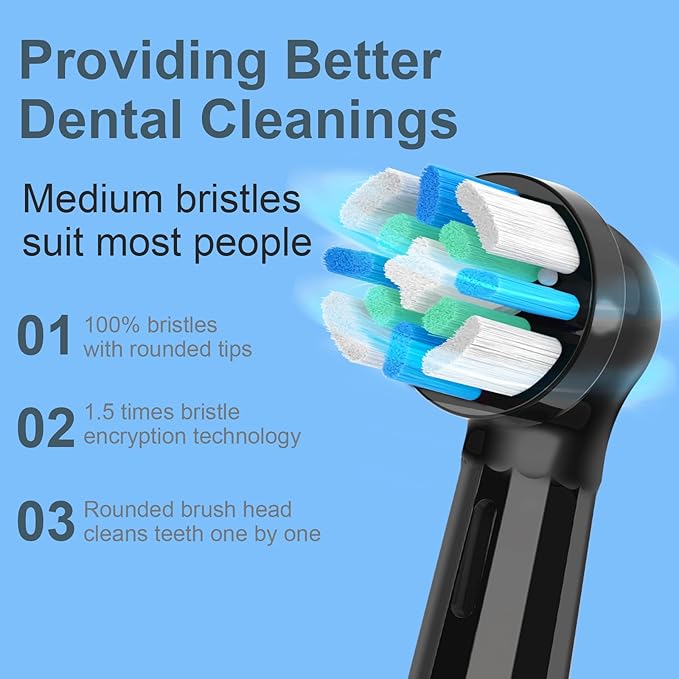 Brush Heads Compatible with Oral B IO 2/3/4/5/6/7/8/9/10/Deep Clean Series Electric Toothbrush IO Toothbrush Heads (12 Black/White)