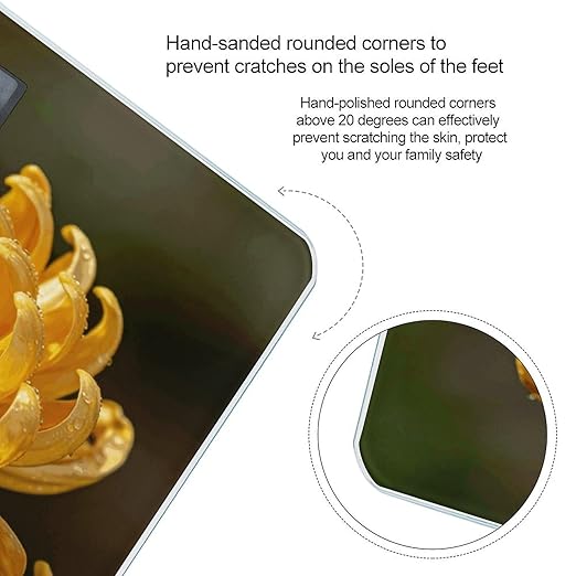 Golden Chrysanthemum Smart Scale for Body Weight Digital Bathroom Scale Toughened Glass Weight Scale with Large LCD Backlight Display High Precision Scales Weighing Machine