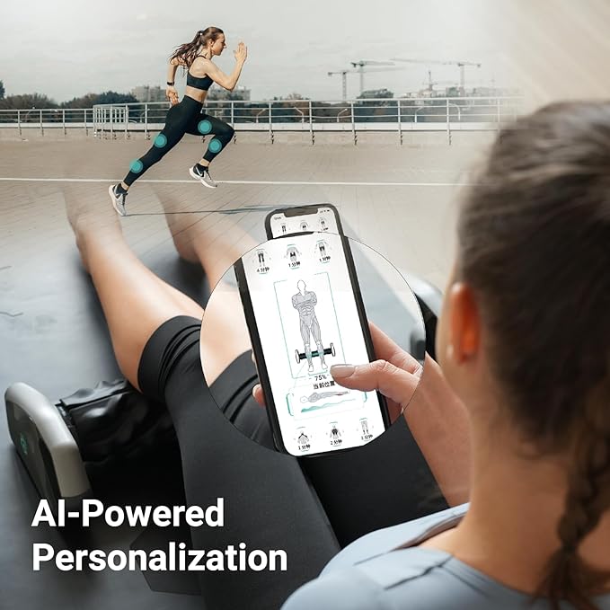 AI-Powered Muscle Recovery Roller – Automatic Deep Tissue Massage Smart Foam Roller for Pain Relief Replaceable Pads Gesture Control 4-Hour Battery