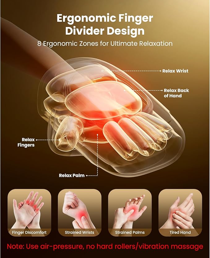 BOB AND BRAD Hand Massager with Heat and Compression Individual Fingers FSA-HSA Eligible Cordless HandSpa Pro Hand Massager for Arthritis and Carpal Tunnel Pain Relief 5 Intensity Settings