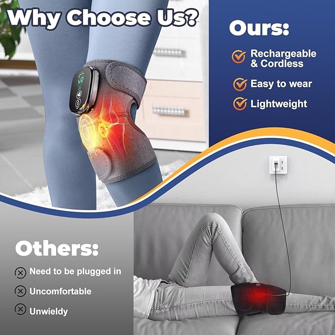 Vozdic PostCare Pro Massager Original - New &amp Improved 2026 Model Cordless Heated Knee Massager 3-in-1 Massager for Elbow Shoulder Knee with 3 Heating Modes (X2PCS)
