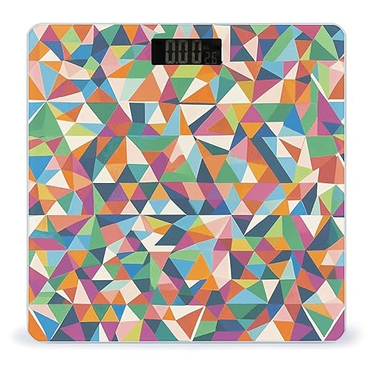Pattern Made of Triangles Scale for Body Weight Digital Bathroom Scale Accurate Smart Weight Scales with Large Display Weighing Machine High Precision Scales