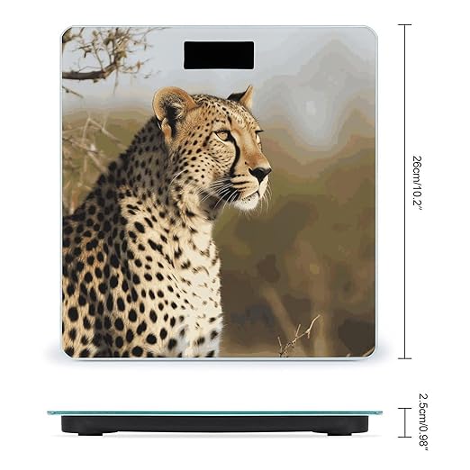 Wild Animal Leopard Bathroom Scale Ultra-Bright Liquid Crystal Screen Weight Scale Accurate Bathroom Body Scales for Body Weight Bathroom Pet Home Bedroom Gift-Giving