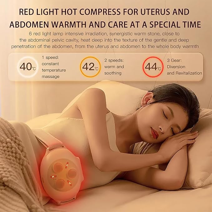 Bianstone Abdominal Massager Electric Abdominal Cellulite Massager 3 Massage and Red Light Hot Compress Adjustable Forward and Reverse Kneading for Indigestion Gas Constipation