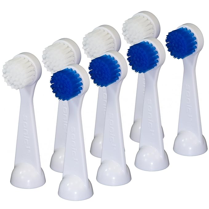 Cybersonic 3 Deluxe Large Replacement Brush Heads 8 Pack Compatible with All Cybersonic Electric Toothbrushes