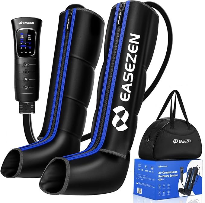 Leg Compression Massager for Circulation and Pain Relief Leg Recovery Compression System for Fast Recovery of Foot Calf and Thigh Relieve Edema Reduce Muscle Fatigue