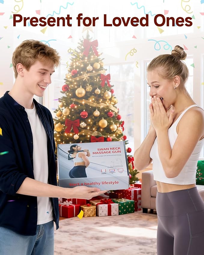 Upgraded 2-in-1 Massage Gun with Heat Pain Relief Deep Tissue Back and Neck Massager with Extension Handle Handheld Muscle Massage Gun for Back Shoulder ArmThigh FSA-HSA Eligible