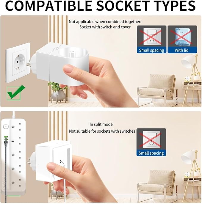 Electric Toothbrush ChargerCompatible for Oral-B Compatible for Braun Models Wall(Excludes IO 7/8/9/10 Series and Sonic Pulse Series) 2-in-1(US W)