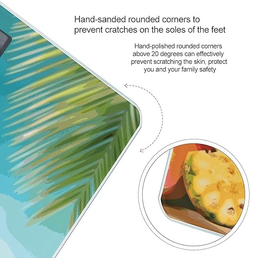 Summer Parrot Pineapple Birds Weight Scale Digital Electronic Scales Bathroom Scale Larg LCD Backlight Display High Precision MeasurementsTempered Glass