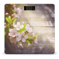Spring and Flower Weight Scale Digital Electronic Scales Bathroom Scale Larg LCD Backlight Display High Precision MeasurementsTempered Glass