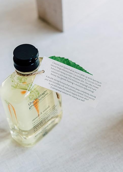 The Cottage Greenhouse Body Wash Luxury Fragranced Shea Butter Moisturizing &amp Hydrating Women's Body Wash Delicate &amp Relaxing Scented Bath Soap for Self Care