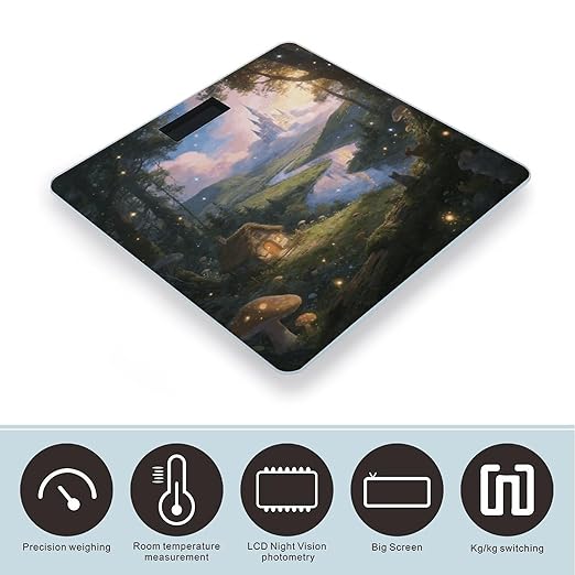 Fairytale Land Weight ScaleClear LED Display Bathroom Digital Weighing ScaleTempered Glass Digital Bathroom Scale for Body Weight Capacity Up to 400 Lbs