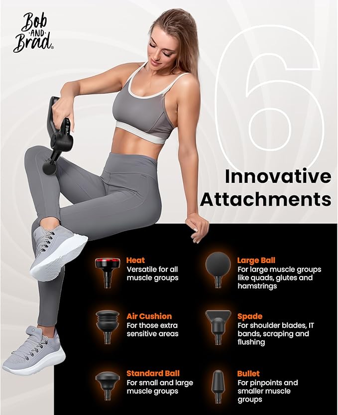 BOB AND BRAD D5 Pro Plus Massage Gun with Heat FSA-HSA Eligible 13mm Amplitude Deep Tissue Percussion Massage Gun with Max Power for Muscle Therapy Professional Muscle Massager