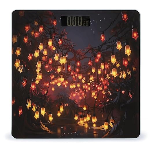 Paper Lantern Scale for Body Weight Precision Bathroom Weighing Scales with Back Lit LCD Display Sturdy Tempered Glass Body Weight Scales Digital Bathroom Scale 400lb