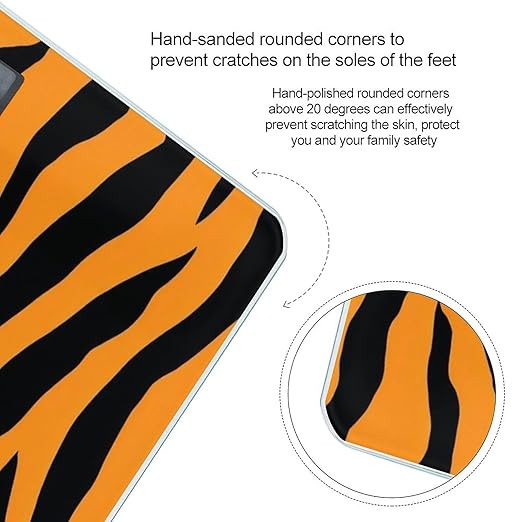 Automatic Switch Digital Bathroom Weighing Scale Smart Scale for Body Weight Tiger Stripes Animal Print