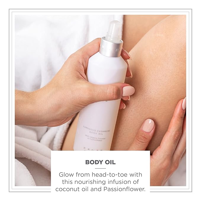 Zents Hand &amp Body Wash &amp Luminous Cashmere Body Oil Set (Mandarin Fragrance) | Hydrating Cleanser with Organic Shea Butter &amp Aloe | With Vitamin E &amp Organic Coconut Oil | 10 fl oz &amp