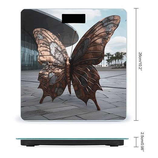 Mechanical Butterfly Scale for Body Weight Anti-Slip Tempered Glass Digital Bathroom Scales Clear LCD Display Weighing Scale Safe Rounded Corners Smart Scales