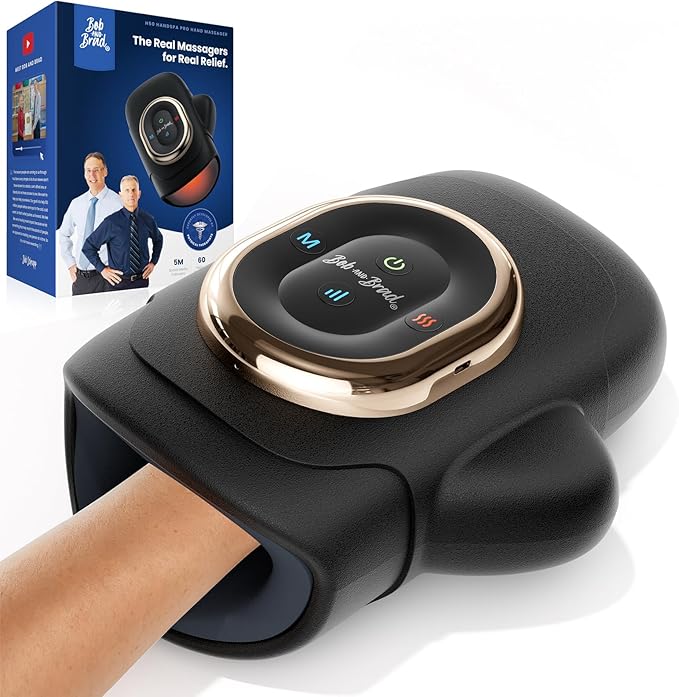 BOB AND BRAD Hand Massager with Heat and Compression Individual Fingers FSA-HSA Eligible Cordless HandSpa Pro Hand Massager for Arthritis and Carpal Tunnel Pain Relief 5 Intensity Settings