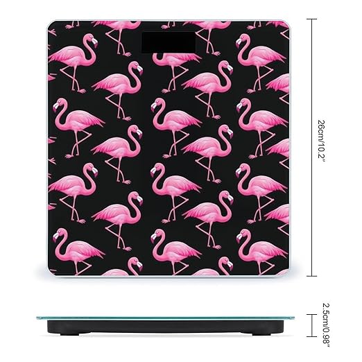 Smart Scale for Body Weight Automatic Switch Digital Bathroom Weighing Scale Lovely Animal Pink Flamingo