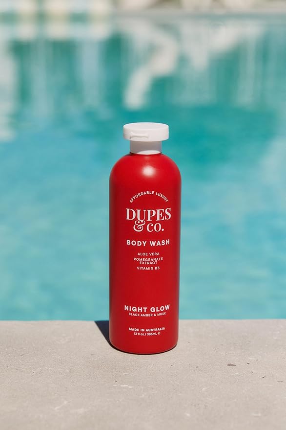 Dupes &amp Co. Night Glow Body Wash – 13 fl oz – Nourishing Aloe Vera Pomegranate Extract &amp Vitamin B5 – Cleanses &amp Hydrates – Made in Australia