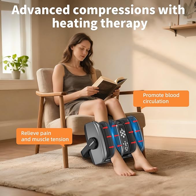 CARESKY® Foot Massager with Heat FSA＆HSA Eligible Shiatsu Foot Massager for Plantar Fasciitis Neuropathy Circulation and Pain Relief Deep Kneading for Foot Calf Gifts for Women Men Mom Dad
