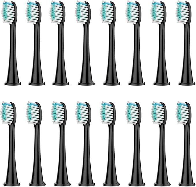 Compatible for Philips Sonicare 8Pcs Replacement Brush Heads - DiamondClean HX3/HX6/HX9 Series HX6064(16Pcs Black)