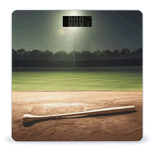 Digital Bathroom Scale for Body Weight Scale with Bright LCD Display High Accuracy Step-On Technology Auto On/Off Baseball Sports Field Digital Scales 400 Lbs /180kg