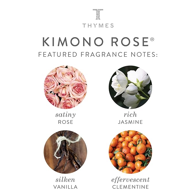 Thymes Body Wash with Pump - Liquid Soap for Bath and Shower - Body Soap - Skin Care - Scented Soap with Notes of Rose Peony Jasmine Clementine Black Currant &amp Vanilla (Kimono Rose 9.25 fl o