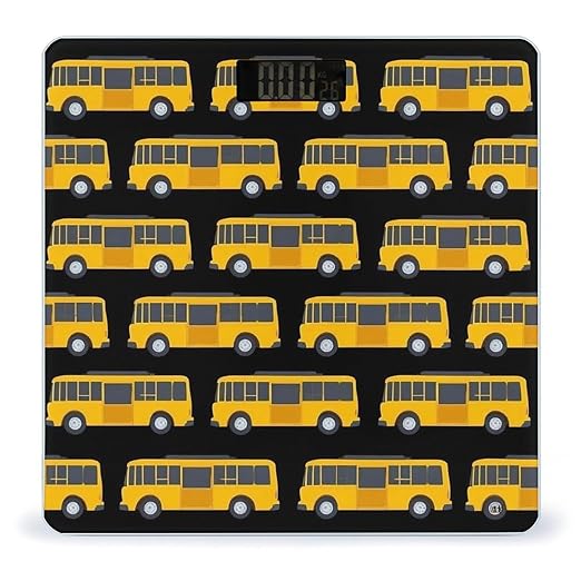 Men's Smart Scale for Body Weight Digital Bathroom Weighing Scale Automatic Switch Energy Saving Scale Black Yellow School Bus