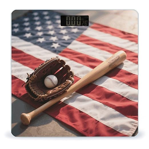 Baseball Glove and Bat Weight Scale Cute Bathroom Scale for Body Highly Accurate Digital Weighing Machine for People Compact LCD Display Scales with Sturdy Toughened Glass Scales