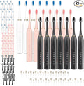 21 Pack Adult Electric Toothbrush Rechargeable Sonic Electric Toothbrush with 4 Brush Heads 6 Modes Timer Function IPX7 Waterproof 3 Colors