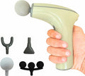 Deep Tissue Massage Gun Portable Percussion Muscle Massager with Four Interchangeable Heads Useful for Athletes Gym Office (Cream)