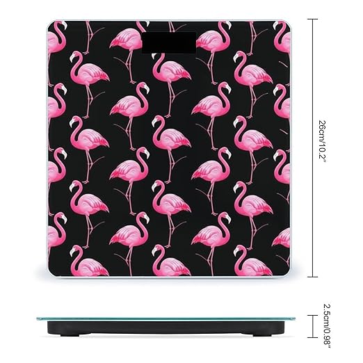 Men's Smart Scale for Body Weight Digital Bathroom Weighing Scale Automatic Switch Energy Saving Scale Lovely Animal Pink Flamingo