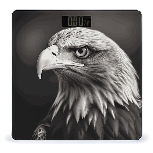 Eagle Black and White Digital Bathroom Scale Fashion Unique Weight Scale BMI Anti-Slip Precision Weighing Scales Suitable for Home Bedrooms Use and Gift