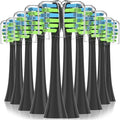 10PCS Replacement Toothbrush Heads Compatible for 7am2m AM101/AM105 Sonic Electric Toothbrush Vacuum Soft Bristle Nozzles(10PCS Black)