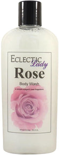 Eclectic Lady Liquid Pearl Body Wash - Rose Scent 3-in-1 Use For Bubble Bath Hand Soap &amp Body Wash Phthalate-Free Rose Fragrance Handcrafted in USA (8 oz)