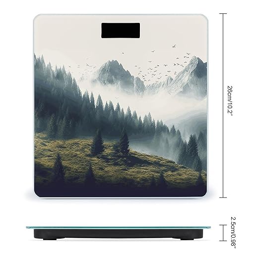Landscape Mountain Smart Scale for Body Weight Accurate Bathroom Scale with LED Display Digital Weight Scales Weighing Machine High Precision Scales for Bath Home