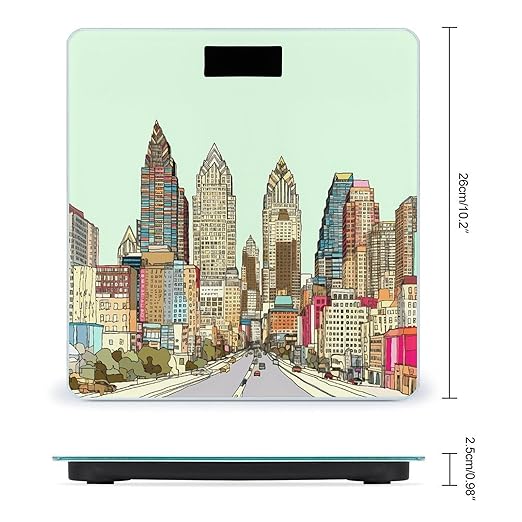 Austin Texas Scale with LCD Precision Weighing Scales Sturdy Tempered Glass Weight Scales Easy-to-Read Anti-Slip Weight Digital Bathroom Scale for Daily
