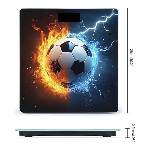 Smart Scale for Body Weight Digital Bathroom Weighing Scale Energy Saving Scale Water and Fire Soccer Ball