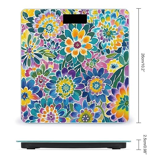 Tie Dye Scale for Body Weight Digital Bathroom Scale Accurate Smart Weight Scales with Large Display Weighing Machine High Precision Scales