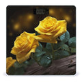 Beautiful Yellow Roses Scale for Body Weight High Precision Digital Weight Scales with LCD Display Anti-Slip Sturdy Slim Tempered Glass Bathroom Scale for Home Use