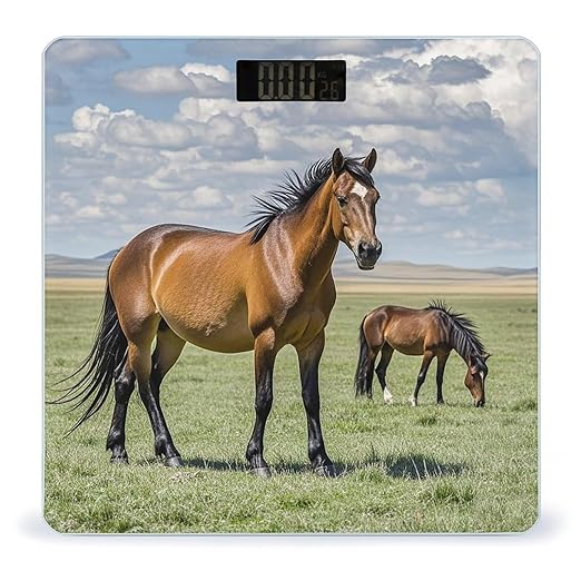 Grazing Wild Horses Scale for Body Weight Smart Scales Digital Bathroom Scale High Precision Weighing Scales with Large Display Weighing Machine for People