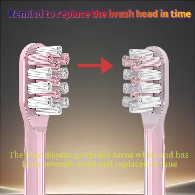 Electric Toothbrush Replacement Brush Heads - Compatible for Panasonic EW-DE92 EW-DL84 EW-DL83 EW-DL82(6 Pink Brush Heads)